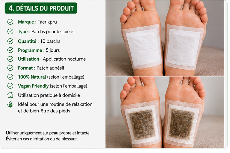 🌿 Patchs Détox pour les Pieds – Taerikpru