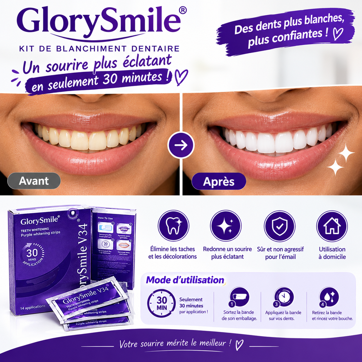 🦷✨ Kit de Blanchiment Dentaire GlorySmile